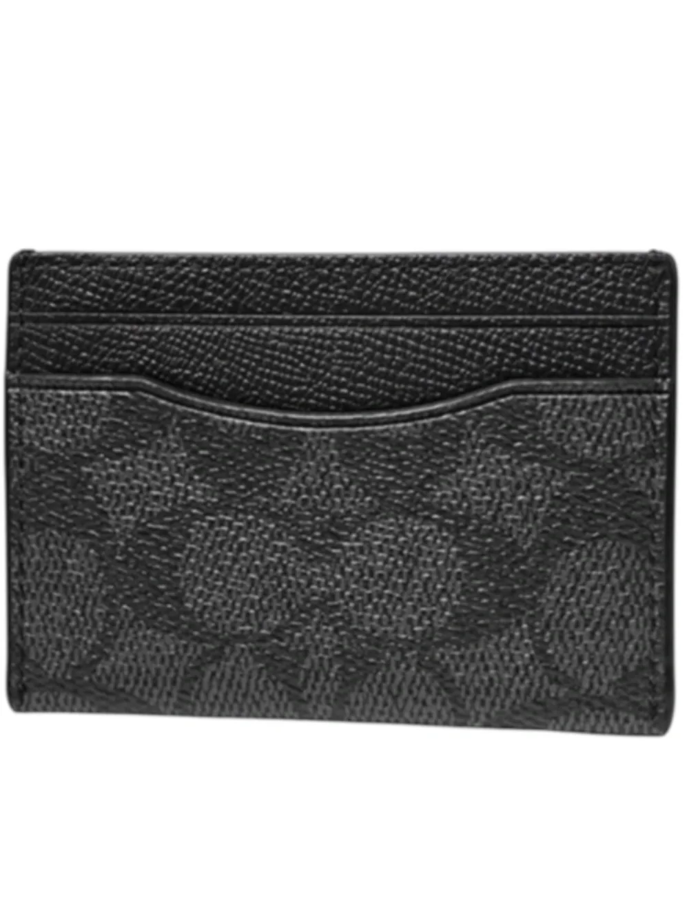 Coach Mens 3-In-1 L-Zip Wallet With Signature Canvas Black Charcoal
